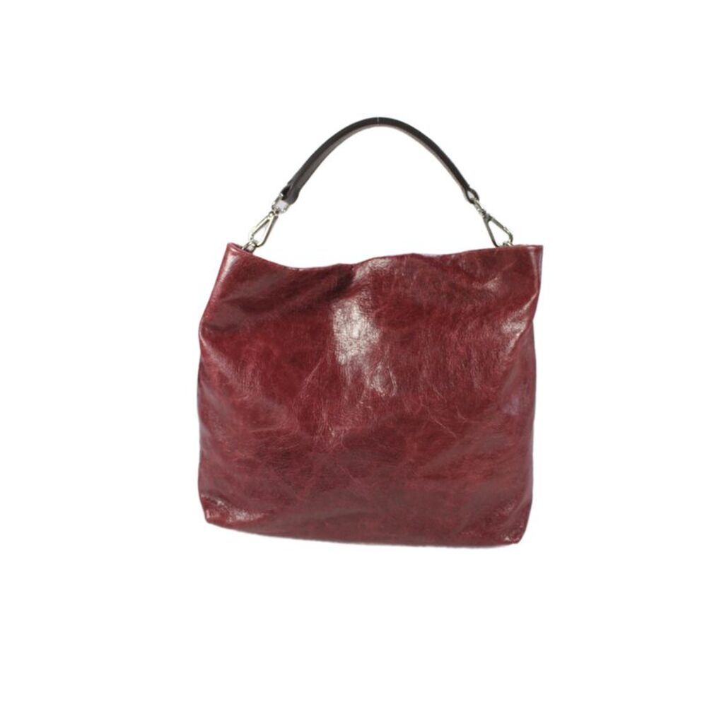Gianni Chiarini Womens Leather Zipper Closure Shoulder Handbag Red